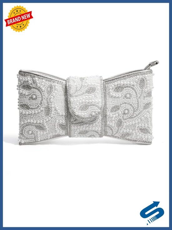 Handbags - Pearl Rhinestone Bow Flip Clutch Evening Bag Wedding Prom